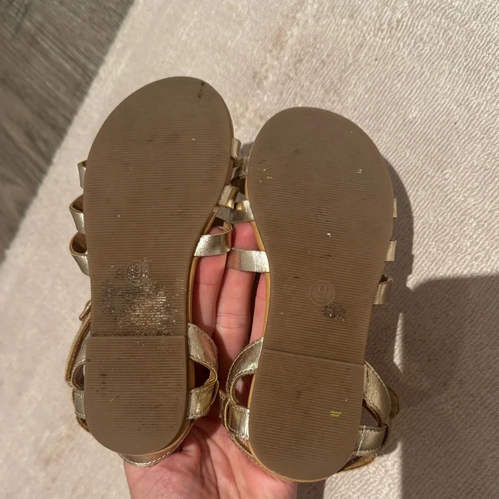 GAP Kids Metallic Gold Strappy Sandals